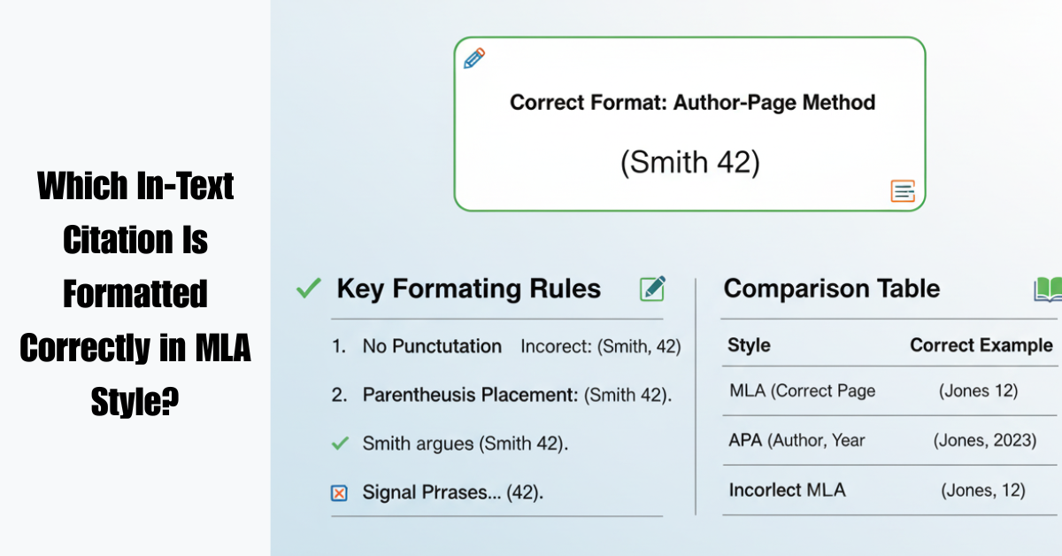 Which In-Text Citation Is Formatted Correctly in MLA Style?